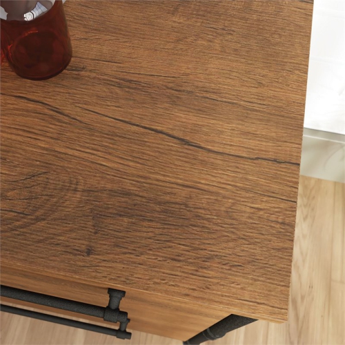 Sauder Iron City 2 Drawer Wooden Lateral File Cabinet in Checked Oak