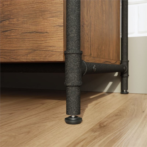 Sauder Iron City 2 Drawer Wooden Lateral File Cabinet in Checked Oak