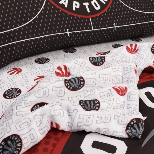 NBA Toronto Raptors 3-Piece Toddler Bedding Set, Reversible Comforter, Soft Cozy Warm Kids Basketball Bedding for Boys or Girls, Pillowcase and
