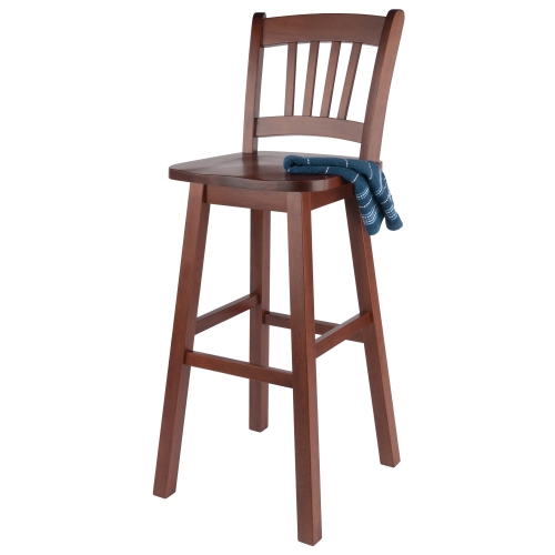 TarruBoutique Fina Swivel Seat Bar Stool, Walnut
