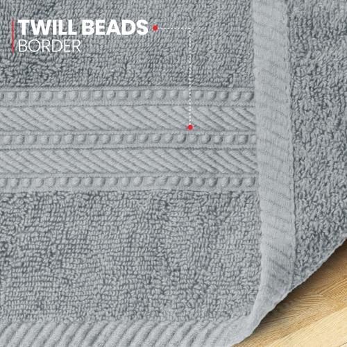 Canadian Linen Luxury Everest Hand Towels, 16”x28”, 6 Pack, Soft Absorbent Cotton Lightweight Quick Dry Fingertip Towel Set for Spa Salons, Light Grey