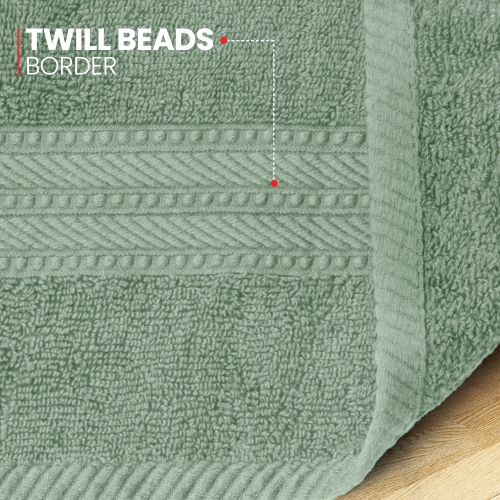 Canadian Linen 12 Pack Luxury Everest Washcloths, 12”x12”, Soft Absorbent Cotton Lightweight Quick Dry Face Cloth for Home, Guest Room Spa, Sage Green