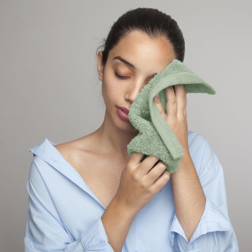 Canadian Linen 12 Pack Luxury Everest Washcloths, 12”x12”, Soft Absorbent Cotton Lightweight Quick Dry Face Cloth for Home, Guest Room Spa, Sage Green