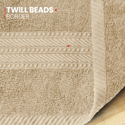 Canadian Linen 12 Pack Luxury Everest Washcloths, 12”x12”,Lightweight Quick Dry Soft Absorbent 100% Cotton Bars Hotel Cloth Set for Home Kitchen Beige