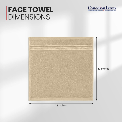 Canadian Linen 12 Pack Luxury Everest Washcloths, 12”x12”,Lightweight Quick Dry Soft Absorbent 100% Cotton Bars Hotel Cloth Set for Home Kitchen Beige