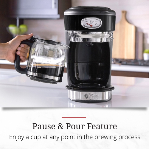 Russell Hobbs Retro Style 8 Cup Coffee Maker, CM3100BKRC
