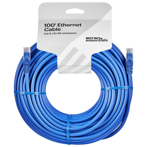 Bestbuy Essentials BE-PEC6ST100 100ft Cat-6 Blue Networking Cable by BESTBUY ESSENTIALS - Open Box condition - CA$34.99