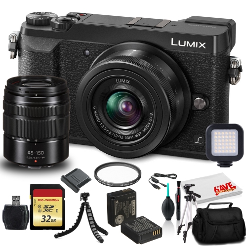 Panasonic Lumix DMC-GX85 Mirrorless Digital Camera with 12-32mm and 45-150mm Lenses (Black) (DMC-GX85WK) Supreme Bundle