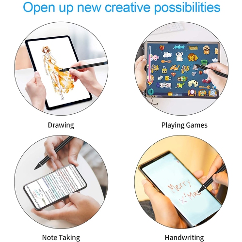 Stylus Pen for Touch Screens, Digital Pencil Active Pens Fine Point Stylist Compatible with iPhone iPad Pro and Other Tablet Black