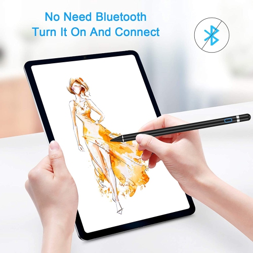 Stylus Pen for Touch Screens, Digital Pencil Active Pens Fine Point Stylist Compatible with iPhone iPad Pro and Other Tablet Black