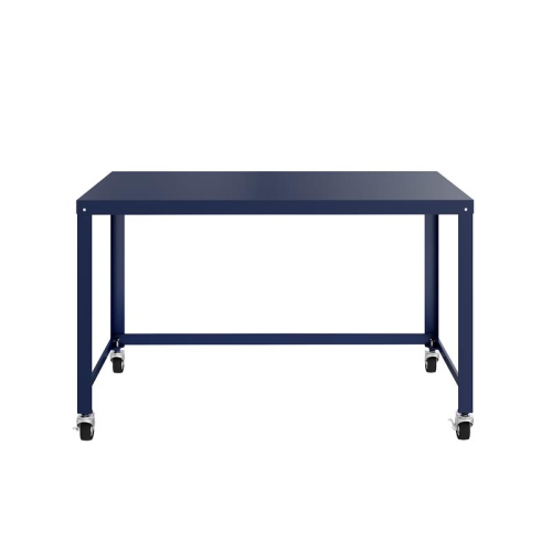 HIRSH INDUSTRIES LLC Space Solutions Ready-To-Assemble 48 Inch Wide Mobile Metal Desk - Navy