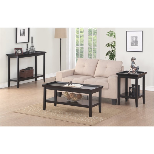 Convenience Concepts Ledgewood Console Table in Black Wood Finish