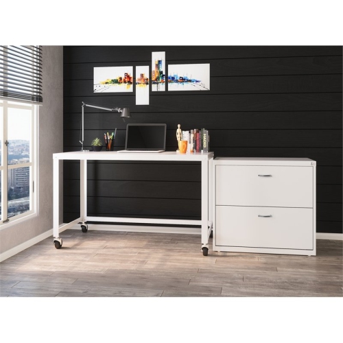 Hirsh Home Office Style Lateral Metal File Cabinet 30 in. Wide 2 Drawer White