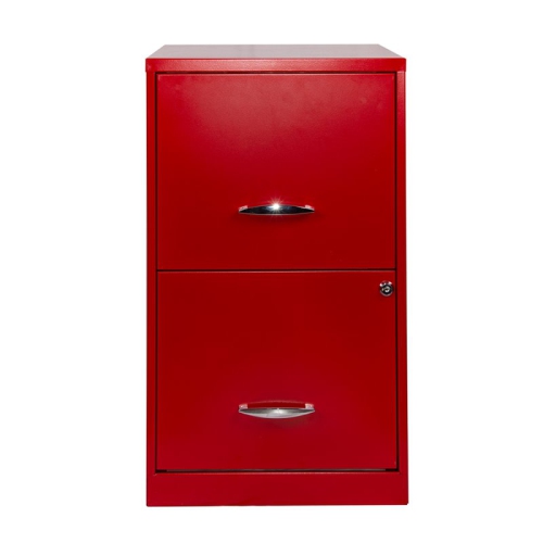 Space Solutions 18" 2 Drawer Metal File Cabinet Lava Red