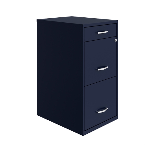 HIRSH INDUSTRIES LLC  Space Solutions 18In Deep 3 Drawer Metal Organizer File Cabinet In Navy