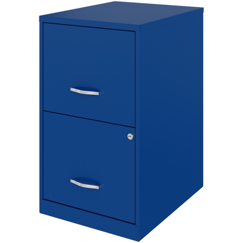 Space Solutions 18in 2 Drawer Metal File Cabinet Classic Blue