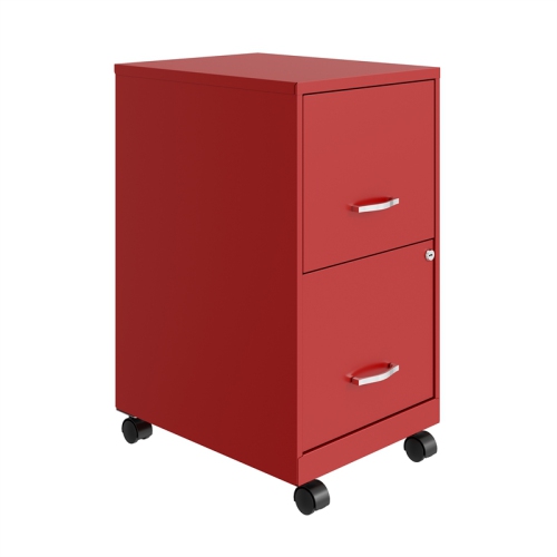 HIRSH INDUSTRIES LLC  Space Solutions 18In 2 Drawer Metal Mobile Smart Vertical File Cabinet In Red I love having a lock on it and I've got plenty of space in it to store important things