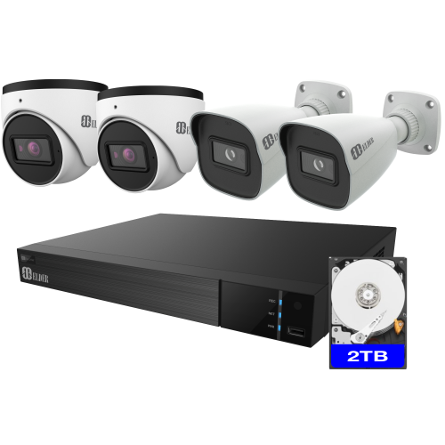 【2022 Newest】 Elder 4K Security Camera System, 4K NVR & 4pcs PoE IP Security Cameras & 2TB WD HDD, Home Security Camera System, All-in-One Surveillan