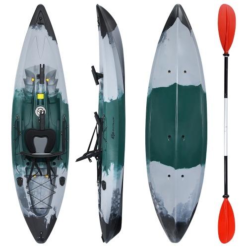 Costway Single Sit-on-Top Fishing Kayak Single Kayak Boat W/Fishing rod holders & Paddle
