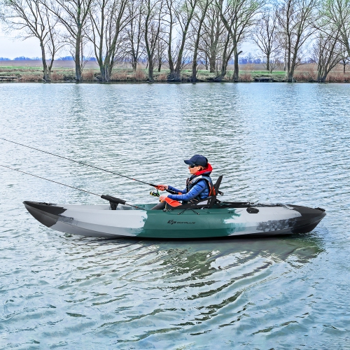 Costway Single Sit-on-Top Fishing Kayak Single Kayak Boat W/Fishing rod holders & Paddle