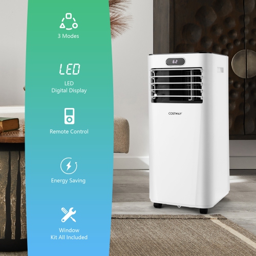 Marque Costway Climatiseur 2,93 kW portable avec télécommande Rafraîchisseur d'air 3 en 1 avec séchage