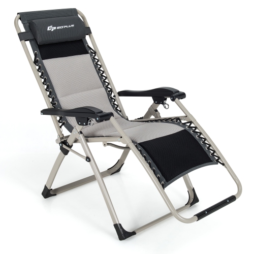 Costway Padded Zero Gravity Chair Adjustable Folding Reclining Lounge Cover Included