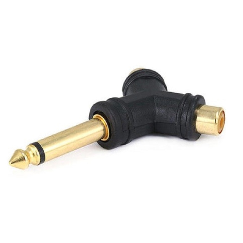 RCA Plug to 1/4in (6.35mm) TS Mono Jack Adapter, Gold Plated