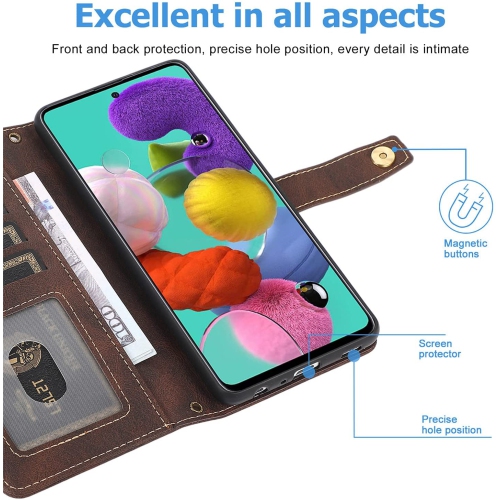 CASE & POWER Wallet Leather Magnetic Case Shockproof Leather Flip Cover with 9 card slots Credit Card Holder for Samsung Galaxy S21 FE - Free Shipping