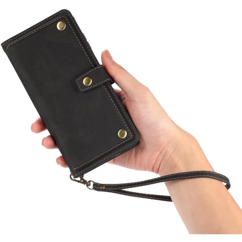 CASE & POWER Wallet Leather Magnetic Case Shockproof Leather Flip Cover with 9 card slots Credit Card Holder for iPhone 13 - Free Shipping