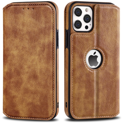 LEDEX Leather Magnetic Slim Flip Case with Two Card Holders RFID Blocking Shockproof Kickstand Cover for iPhone 13 Pro Max - Free Shipping