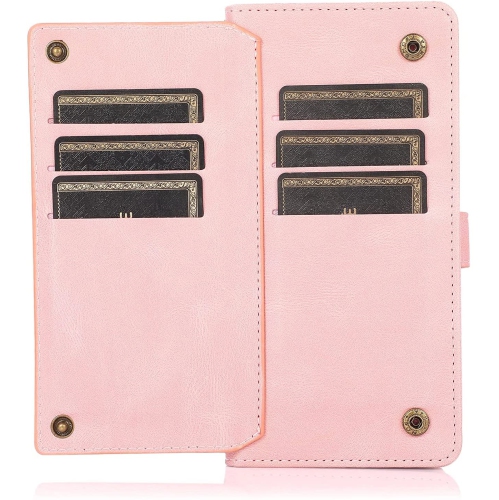 CASE & POWER Wallet Leather Magnetic Case Shockproof Leather Flip Cover with 9 card slots Credit Card Holder for iPhone 13 - Free Shipping