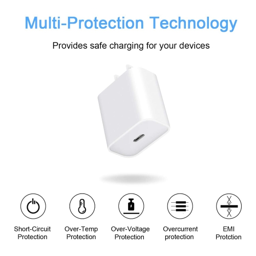 For Iphone - 20W USB-C Power Adapter - For: Iphone 14/14 max/14 pro/14 pro max / Iphone, 13 series, phone 12/pro/12 max - Iphone 11/pro/promax - Ipad