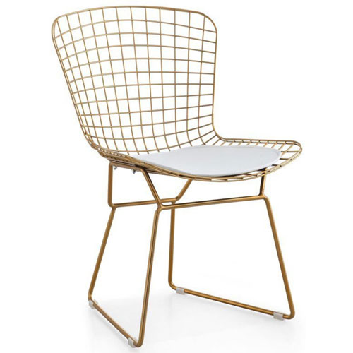 Fairy Home Bertoia Steel Mesh Chaise Lounge Chair - Gold