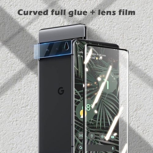 ( KEEGUARD) Google Pixel 6 Pro Premium 3D FULL Glue Full Cover Tempered Glass Screen Protector + Lens Protector