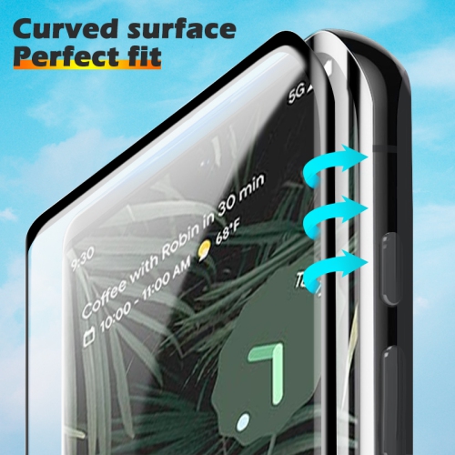 ( KEEGUARD) Google Pixel 6 Pro Premium 3D FULL Glue Full Cover Tempered Glass Screen Protector + Lens Protector