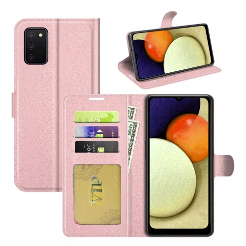 [CS] Samsung Galaxy A03s Case, Magnetic Leather Folio Wallet Flip Case Cover with Card Slot, Rose Gold