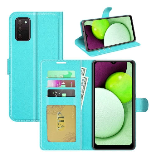 【CSmart】 Étui Coque portefeuille en cuir avec fente carte magnétique et à rabat pour Samsung Galaxy A03s version canadienne, menthe