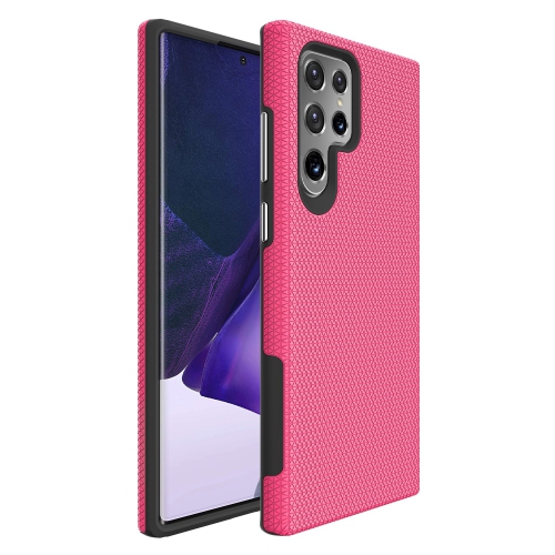 【CSmart】 Slim Fitted Hybrid Hard PC Shell Shockproof Scratch Resistant Case Cover for Samsung S22 Ultra, Hot Pink