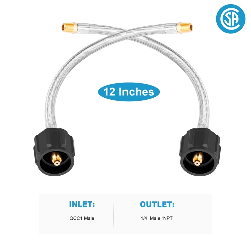 2 tuyaux de VR en tire-bouchon tressés en acier inoxydable NPT de 12 po et 4 po pour camping