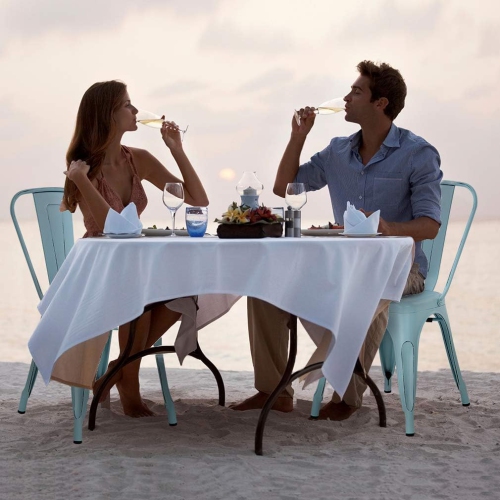 FDW Metal Dining Chairs Set of 4 Indoor Outdoor Chairs Patio Chairs Kitchen Metal Chairs 18 Inch Seat Height Restaurant Chair Metal Stackable Chair