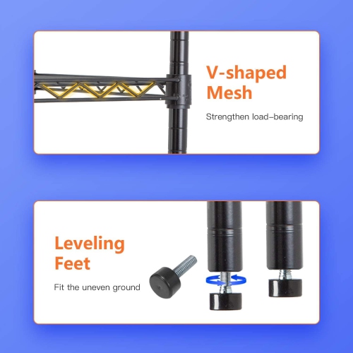 36" L×14" W×54" H Wire Shelving Unit Metal Shelf with 4 Tier Adjustable Layer Rack Strong Steel for Restaurant Garage Pantry Kitchen Garage?Black