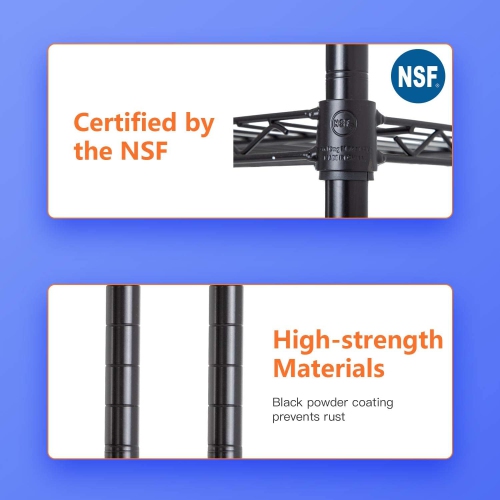 36" L×14" W×54" H Wire Shelving Unit Metal Shelf with 4 Tier Adjustable Layer Rack Strong Steel for Restaurant Garage Pantry Kitchen Garage?Black