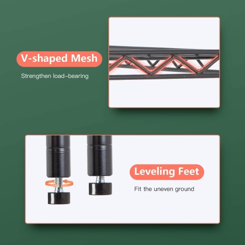 36" L×14" W×72" H Wire Shelving Unit Metal Shelf with 5 Tier Adjustable Layer Rack Strong Steel for Restaurant Garage Pantry Kitchen Garage?Black