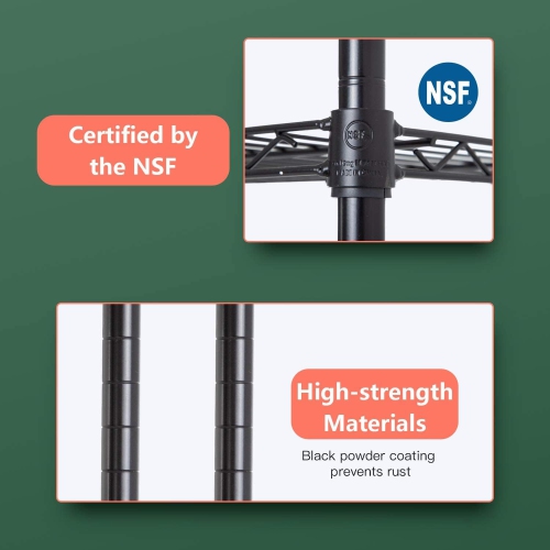 36" L×14" W×72" H Wire Shelving Unit Metal Shelf with 5 Tier Adjustable Layer Rack Strong Steel for Restaurant Garage Pantry Kitchen Garage?Black