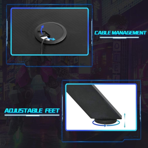 BestOffice Computer Desk,Gaming Desk 45.2 inches PC Desk Writing Desk Office Desk Extra Large Modern Ergonomic Racing Style Table Workstation Carbon