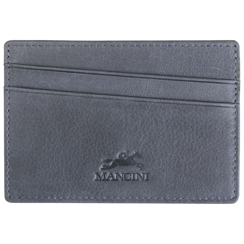 Mancini Bellagio RFID Genuine Leather Card Holder Card Case - Grey