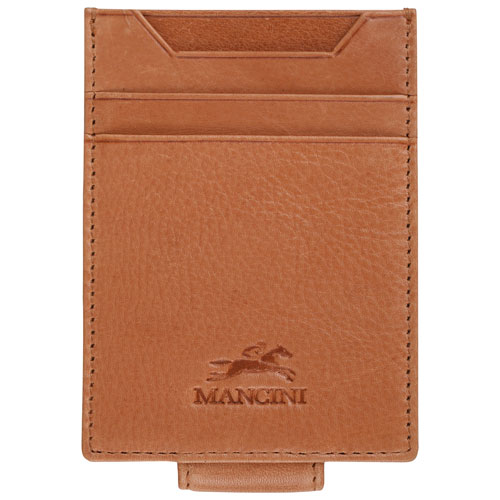 Mancini Bellagio RFID Genuine Leather Money Clip Wallet - Cognac