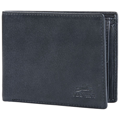 Mancini Bellagio RFID Genuine Leather Bi-fold Wallet with Coin Purse - Black