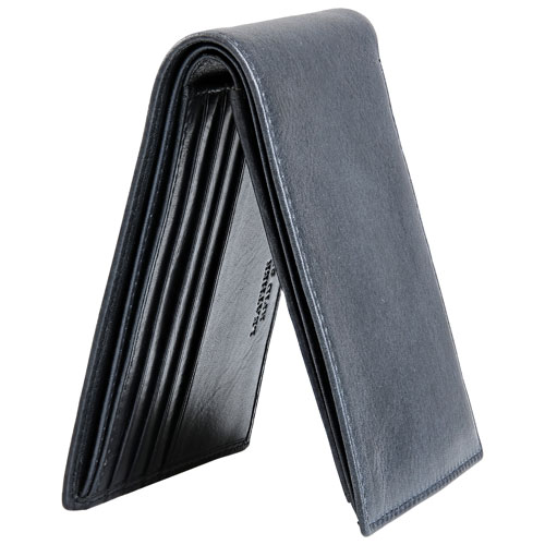 Mancini Bellagio RFID Genuine Leather Bi-fold Wallet with Coin Purse - Black