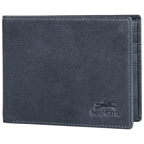 Portefeuille RFID à deux volets en cuir véritable Bellagio de Mancini - Gris